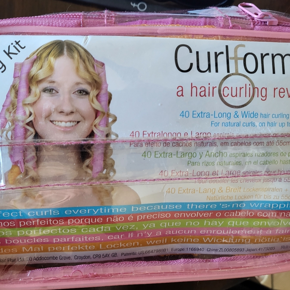 Curl Formers-40 Extra-Long & Wide hair curling spirals + 1 hook